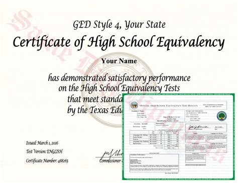 proof of ged texas.